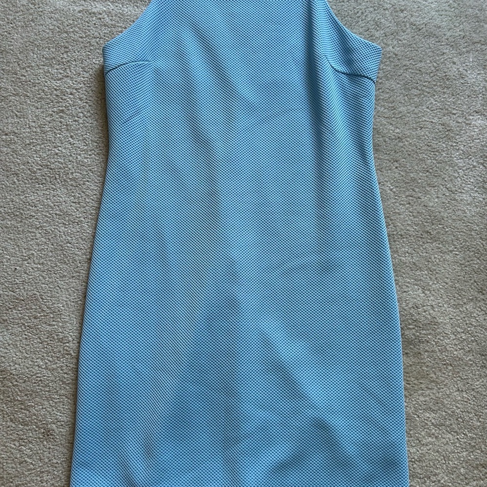 She + Sky Sky Blue Textured Midi Shift Dress